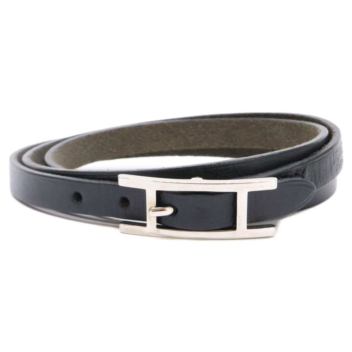 Hermes Behapi Triple Strand Leather Bracelet — view 2