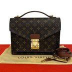 Louis Vuitton Almost with Key Vintage Monceau Monogram Leather 2-Way Shoulder Bag