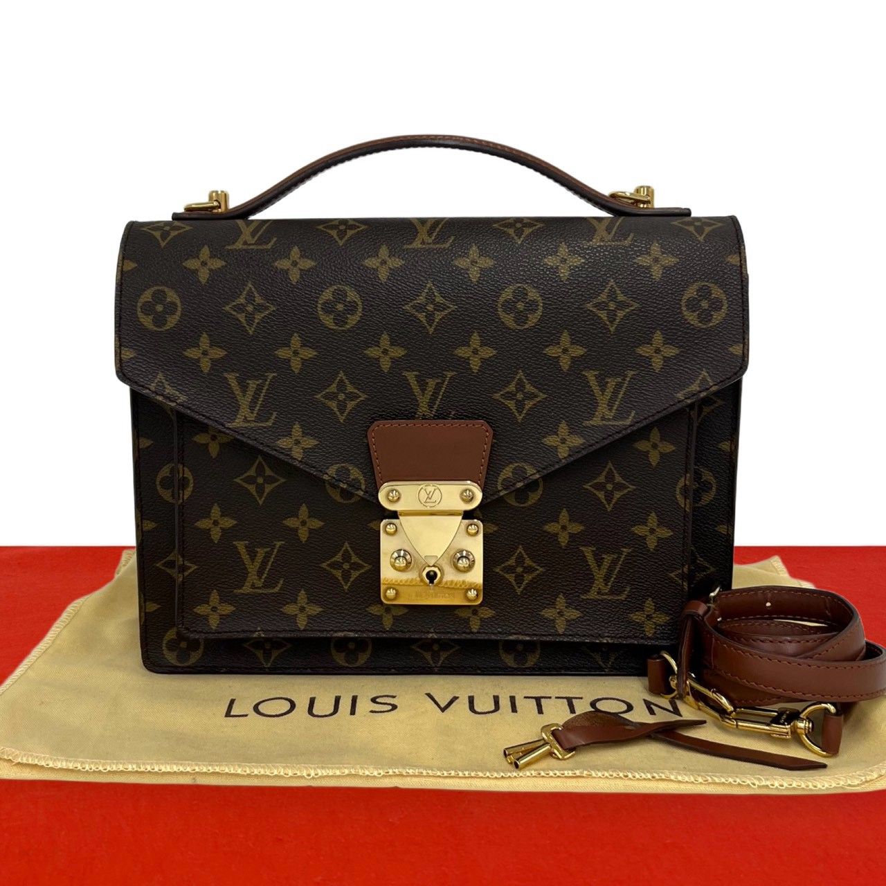 Louis Vuitton Almost with Key Vintage Monceau Monogram Leather 2-Way Shoulder Bag