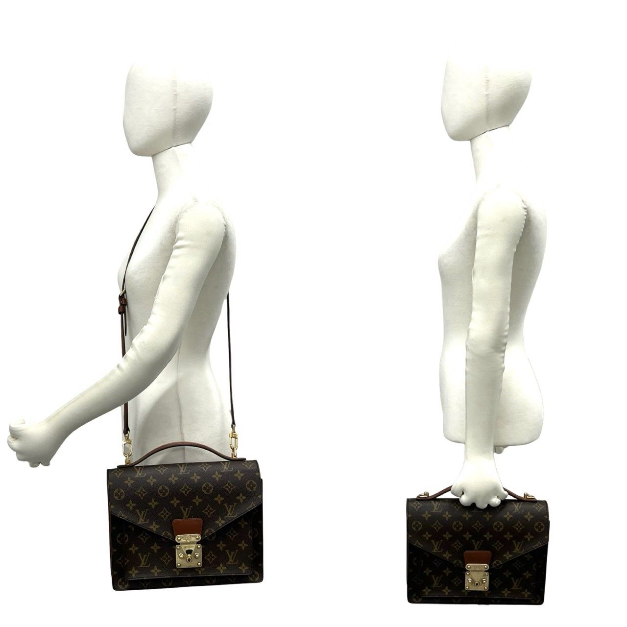 Louis Vuitton Almost with Key Vintage Monceau Monogram Leather 2-Way Shoulder Bag — view 2
