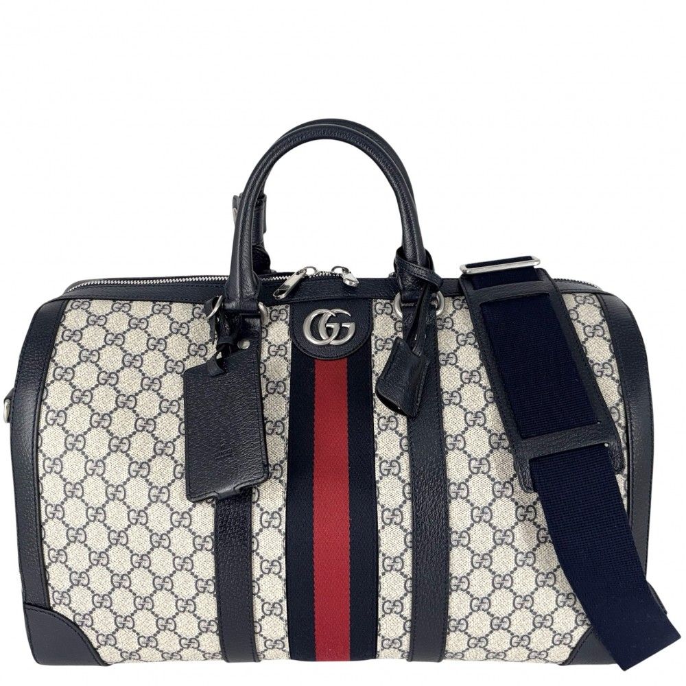 Gucci Boston Bag Ophidia Duffle Shoulder Crossbody GG Supreme Canvas