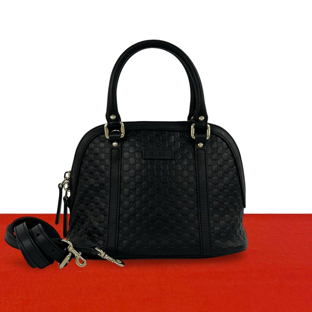 Gucci Micro Guccissima Leather 2-Way Shoulder Bag Mini Black