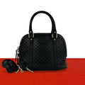 Gucci Micro Guccissima Leather 2-Way Shoulder Bag Mini Black