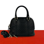 Gucci Micro Guccissima Leather 2-Way Shoulder Bag Mini Black