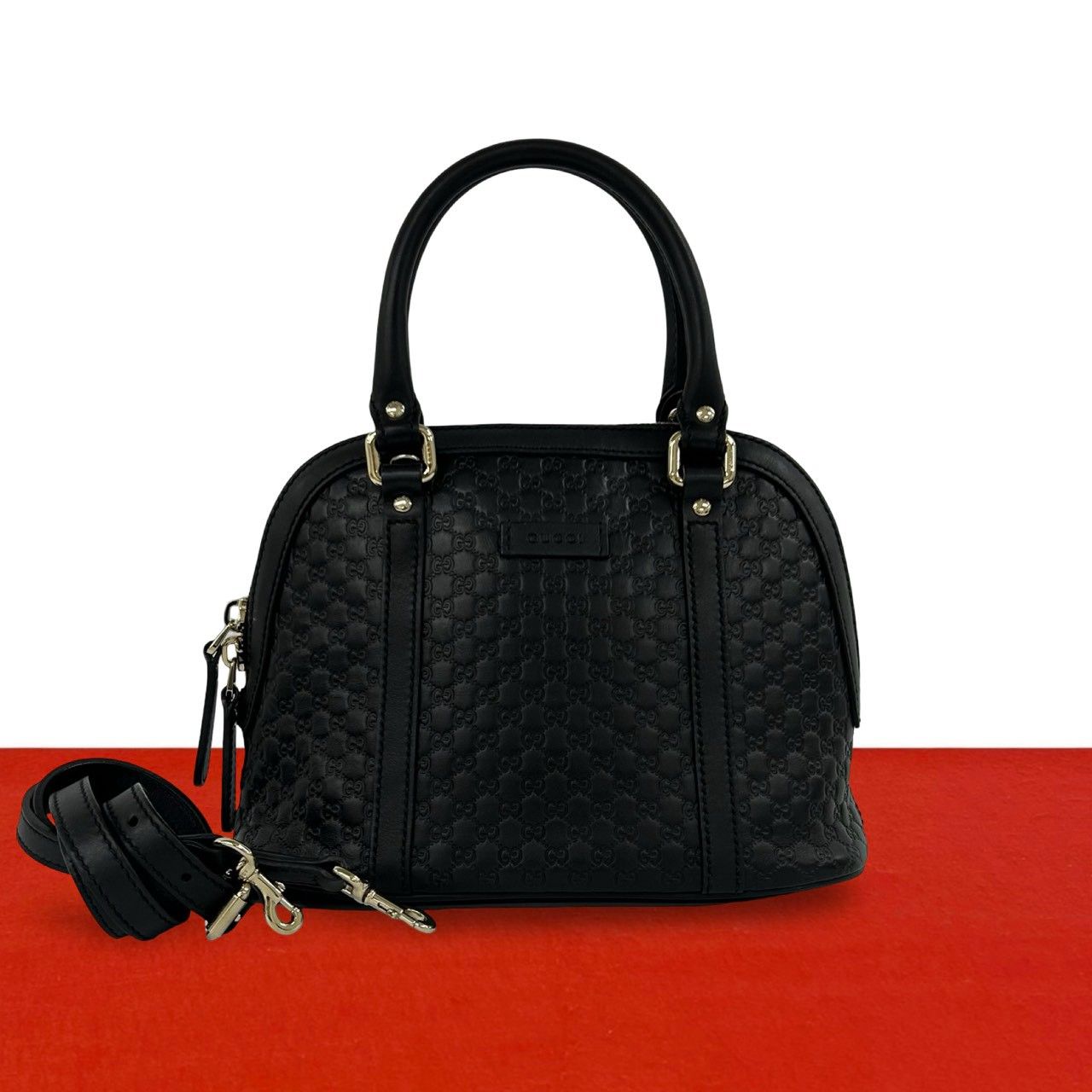 Gucci Micro Guccissima Leather 2-Way Shoulder Bag Mini Black