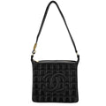 Chanel Shoulder Bag Choedge Coat CC Logo Lambskin Black Gold Vintage
