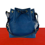 Louis Vuitton Vintage Noe Epi Leather Drawstring Shoulder Bag Toledo Blue