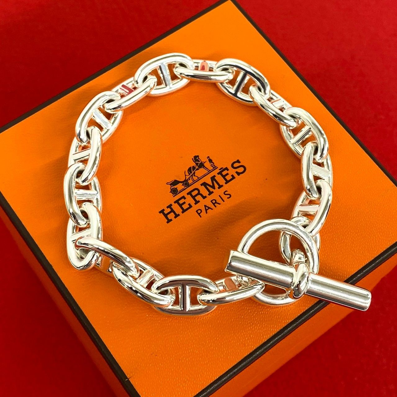 Hermes Chaine D'ancre TGM 11 Koma Blur 925 Sterling Silver Accessory Sally
