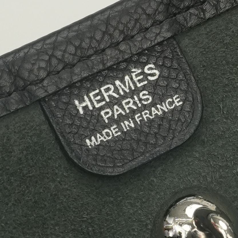 Hermes Vespa PM Shoulder Bag Epsom Noir Black Silver Veau — view 8