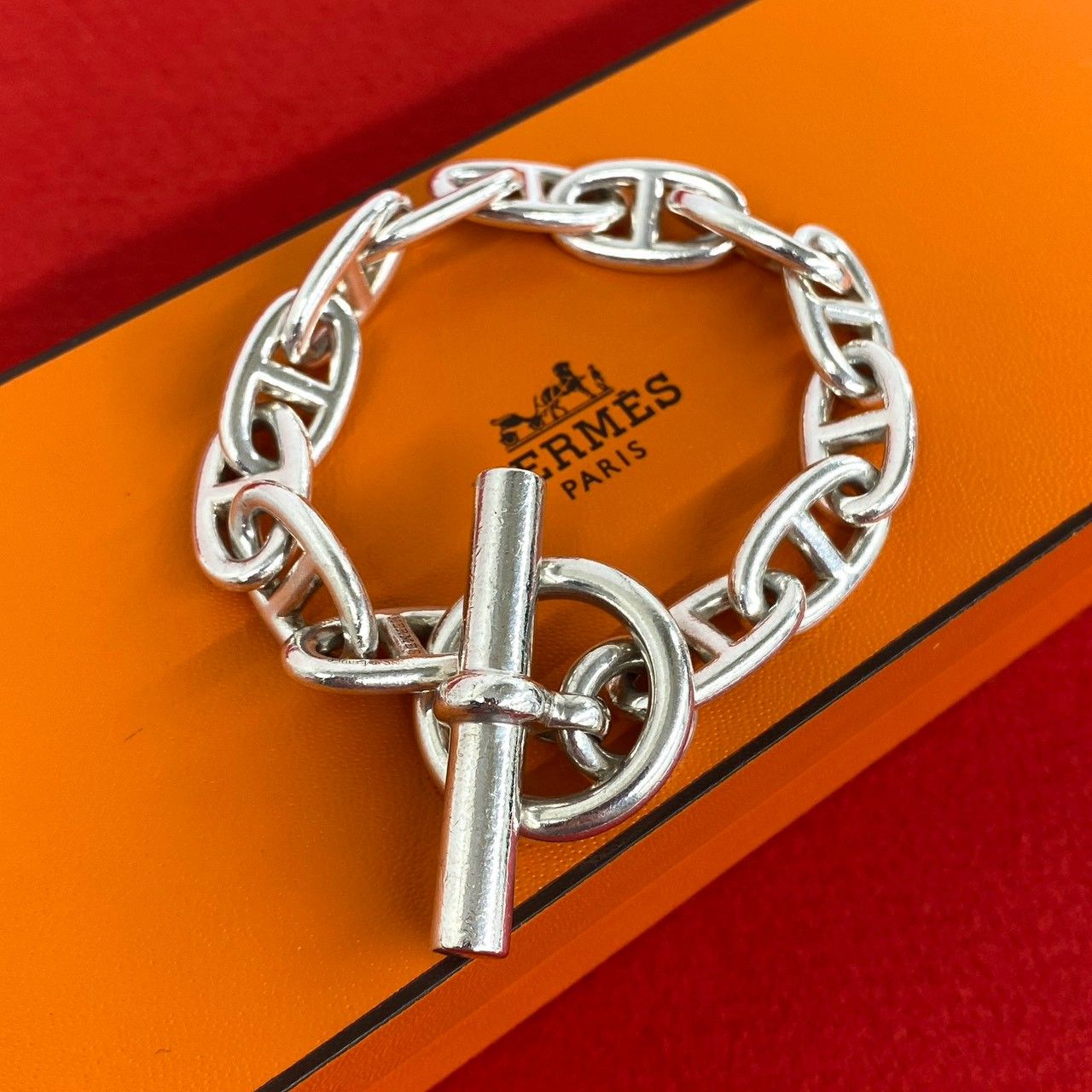 Hermes Chaine D'ancre GM Bracelet 925 Sterling Silver Accessory Sally