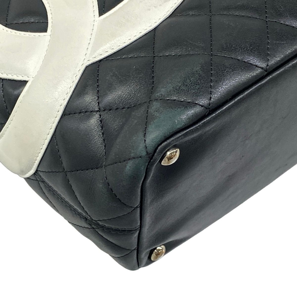 Chanel Tote Bag Cambon Line Black White Lambskin — view 6