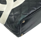 Chanel Tote Bag Cambon Line Black White Lambskin — view 6