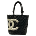 Chanel Tote Bag Cambon Line Black White Lambskin