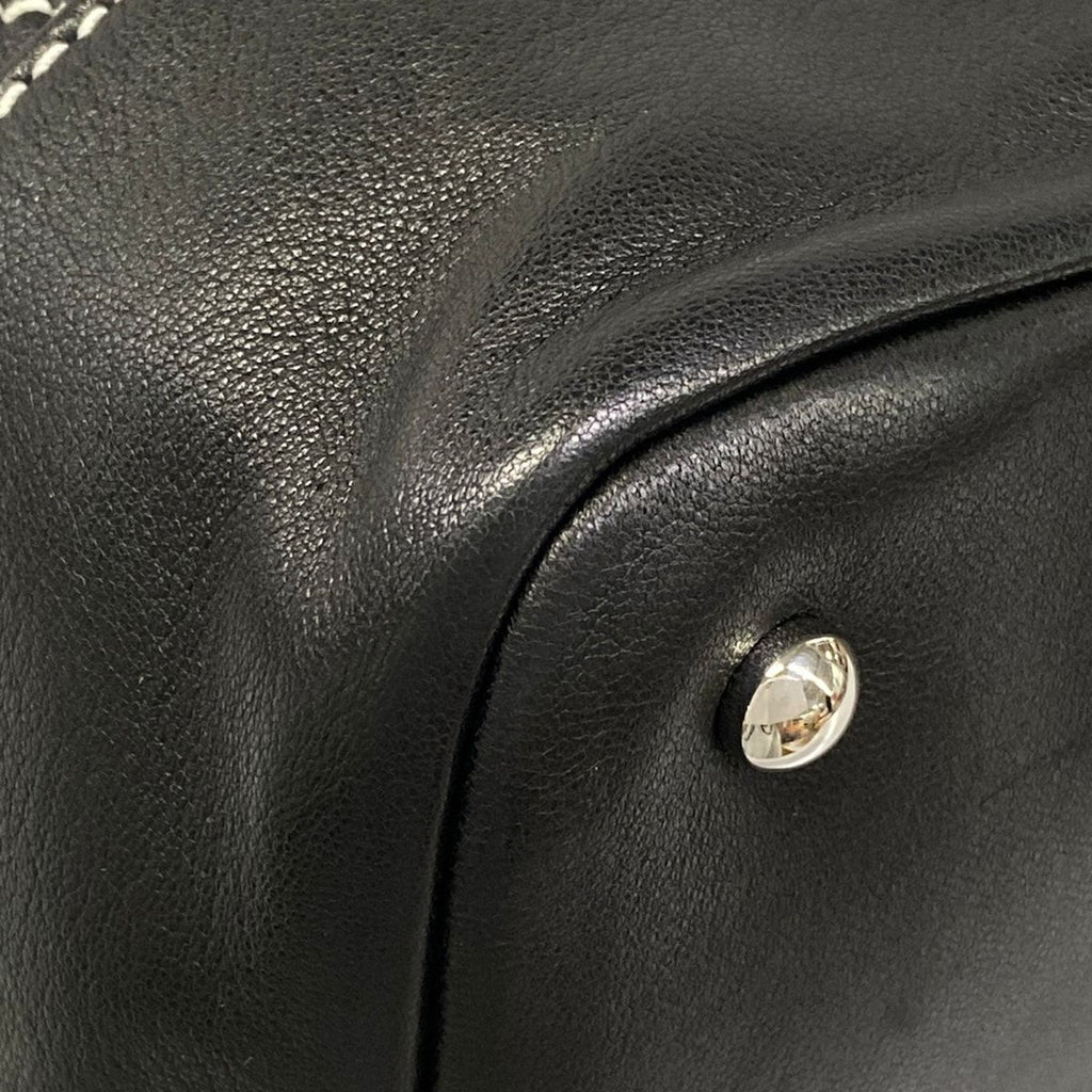 Chanel Tote Bag Wild Stitch Black White Silver Lambskin — view 8