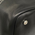 Chanel Tote Bag Wild Stitch Black White Silver Lambskin — view 8