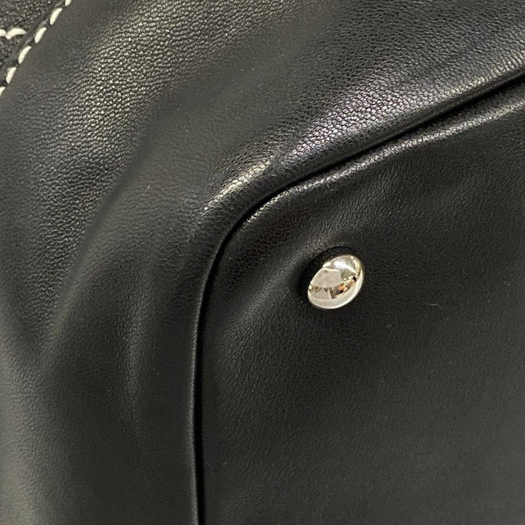 Chanel Tote Bag Wild Stitch Black White Silver Lambskin — view 6
