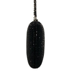 Chanel Shoulder Bag Black White Chain Silver Kiss Lock Strass CC Minadiere — view 4