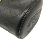 Chanel Shoulder Bag Black Chain Vintage Gold Lambskin — view 6