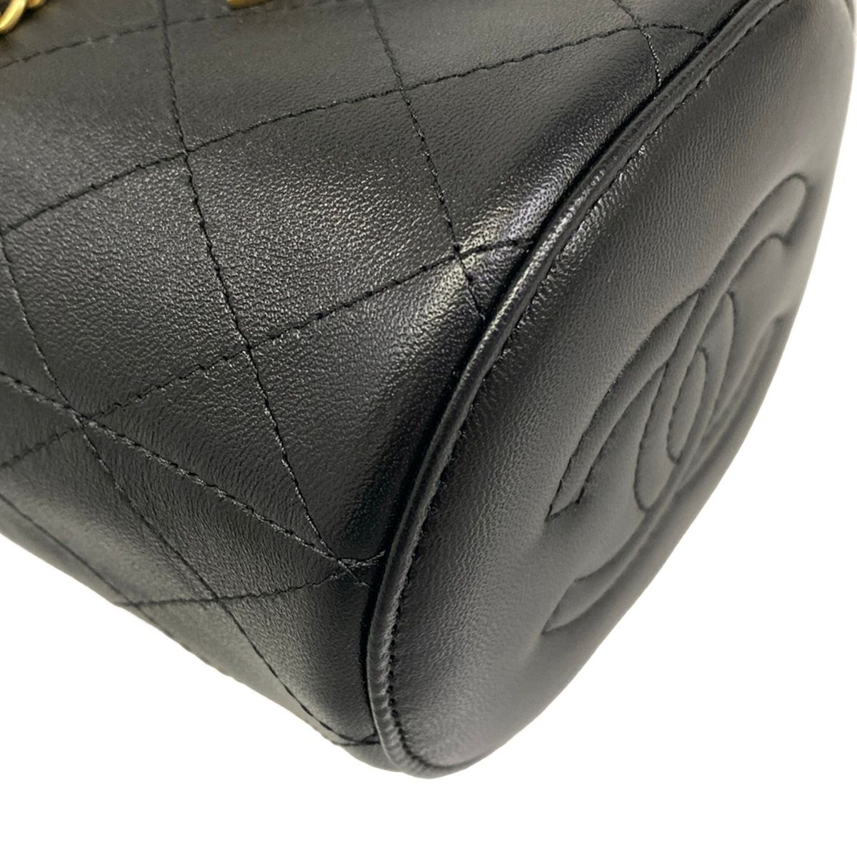 Chanel Shoulder Bag Black Chain Vintage Gold Lambskin — view 6