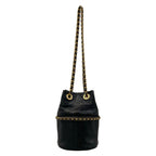 Chanel Shoulder Bag Black Chain Vintage Gold Lambskin — view 3
