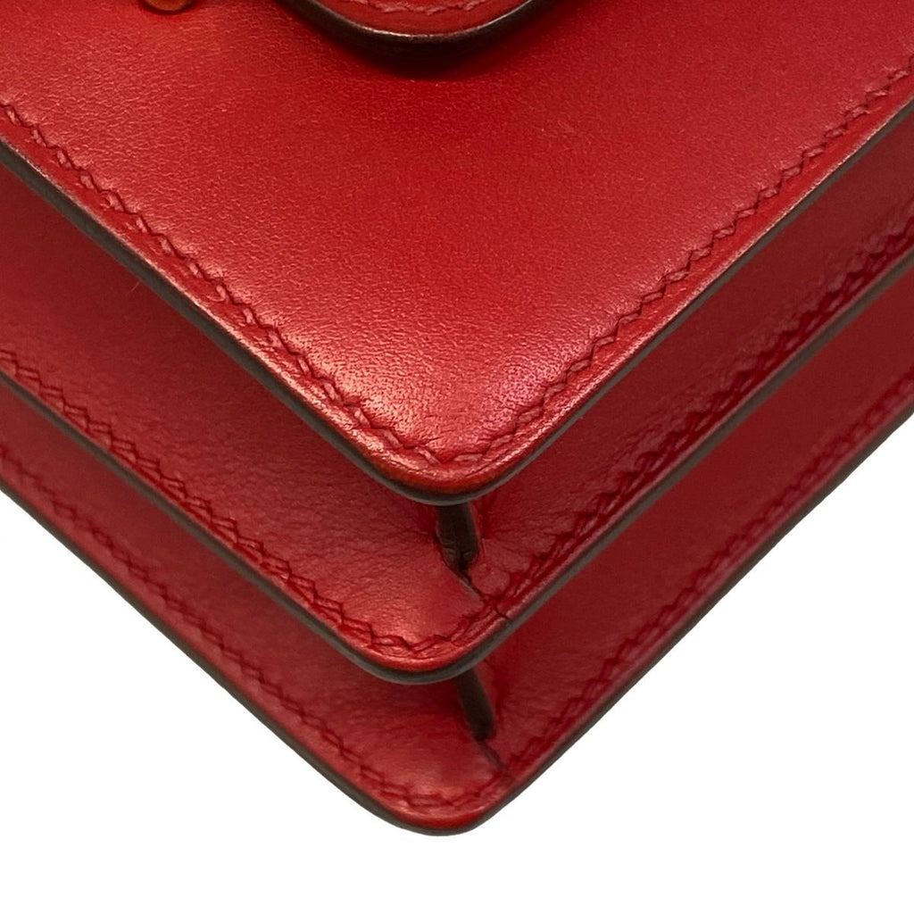 Hermes Shoulder Bag Sac Roulis Mini Rouge Coupe Gold — view 6