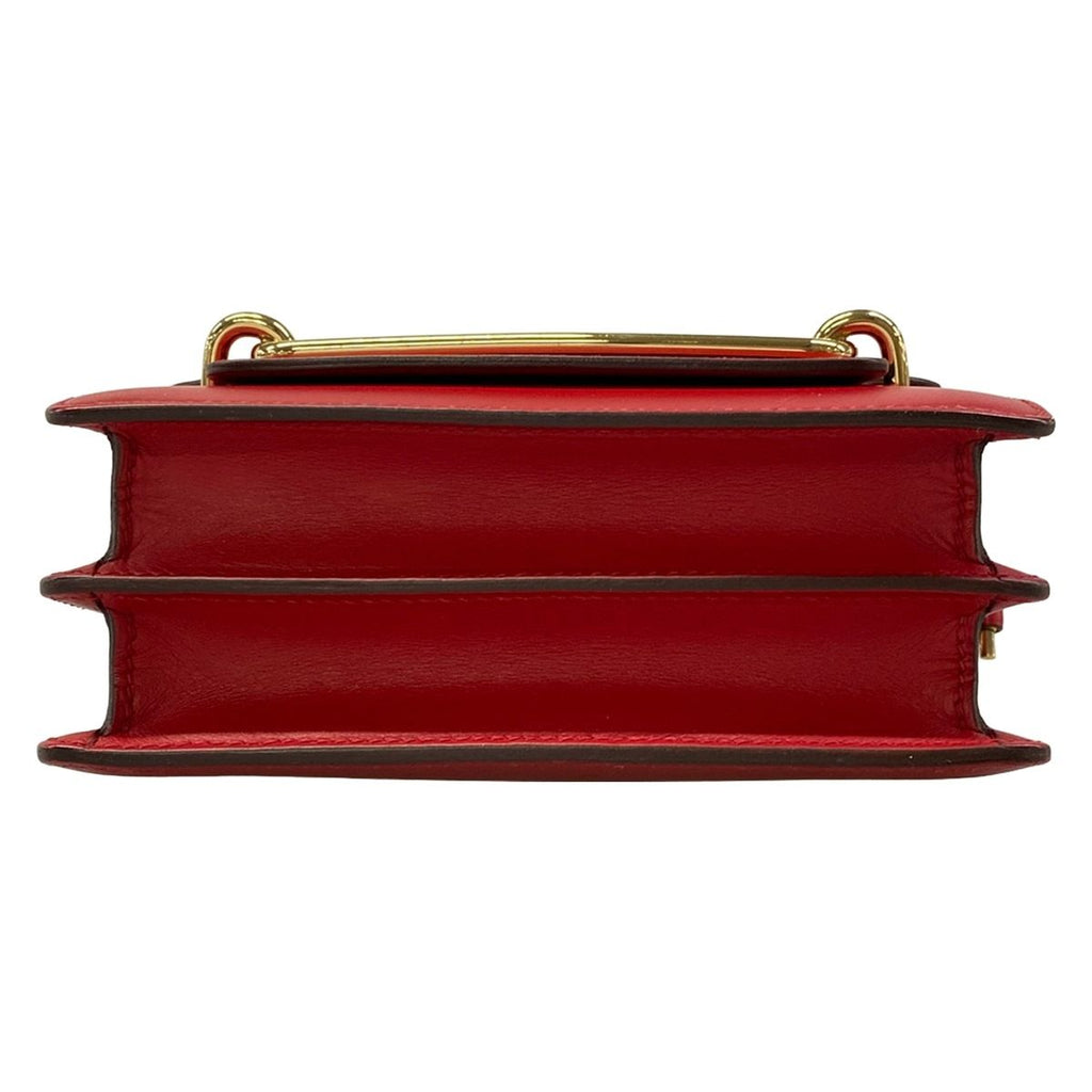 Hermes Shoulder Bag Sac Roulis Mini Rouge Coupe Gold — view 5