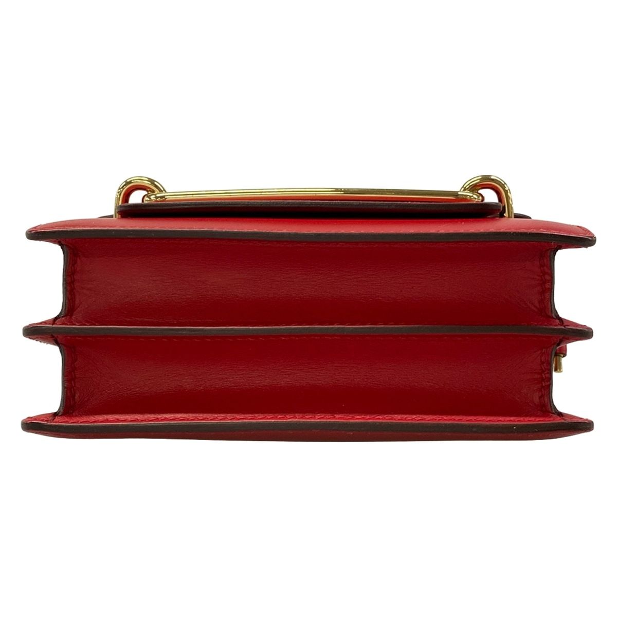 Hermes Shoulder Bag Sac Roulis Mini Rouge Coupe Gold — view 5