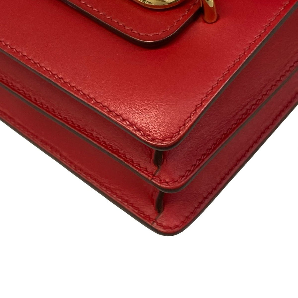 Hermes Shoulder Bag Sac Roulis Mini Rouge Coupe Gold — view 7