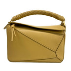 Loewe Handbag Puzzle Bag Small Beige Braided Handle Leather
