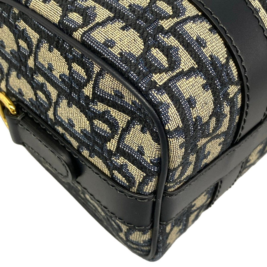 Dior Handbag Groove 20 Bag Small Ivory Dark Navy Leather — view 8