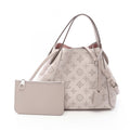 Louis Vuitton Hina PM Mahina 2-Way Gray Leather Handbag