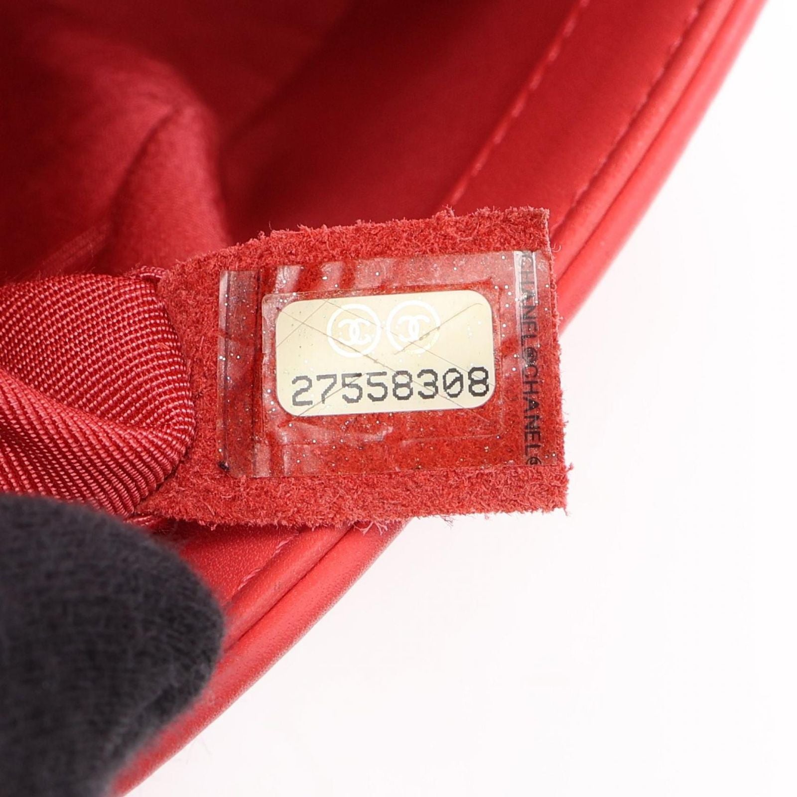 Chanel Shoulder Bag Boy Small Coral Pink White Fabric Leather Boy Stitch Pearl — view 5