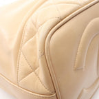Chanel Shoulder Bag Coco Charm Drawstring Pouch Beige Lambskin Chain — view 7