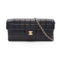Chanel Shoulder Bag Choco Bar Black Lambskin East West Chain