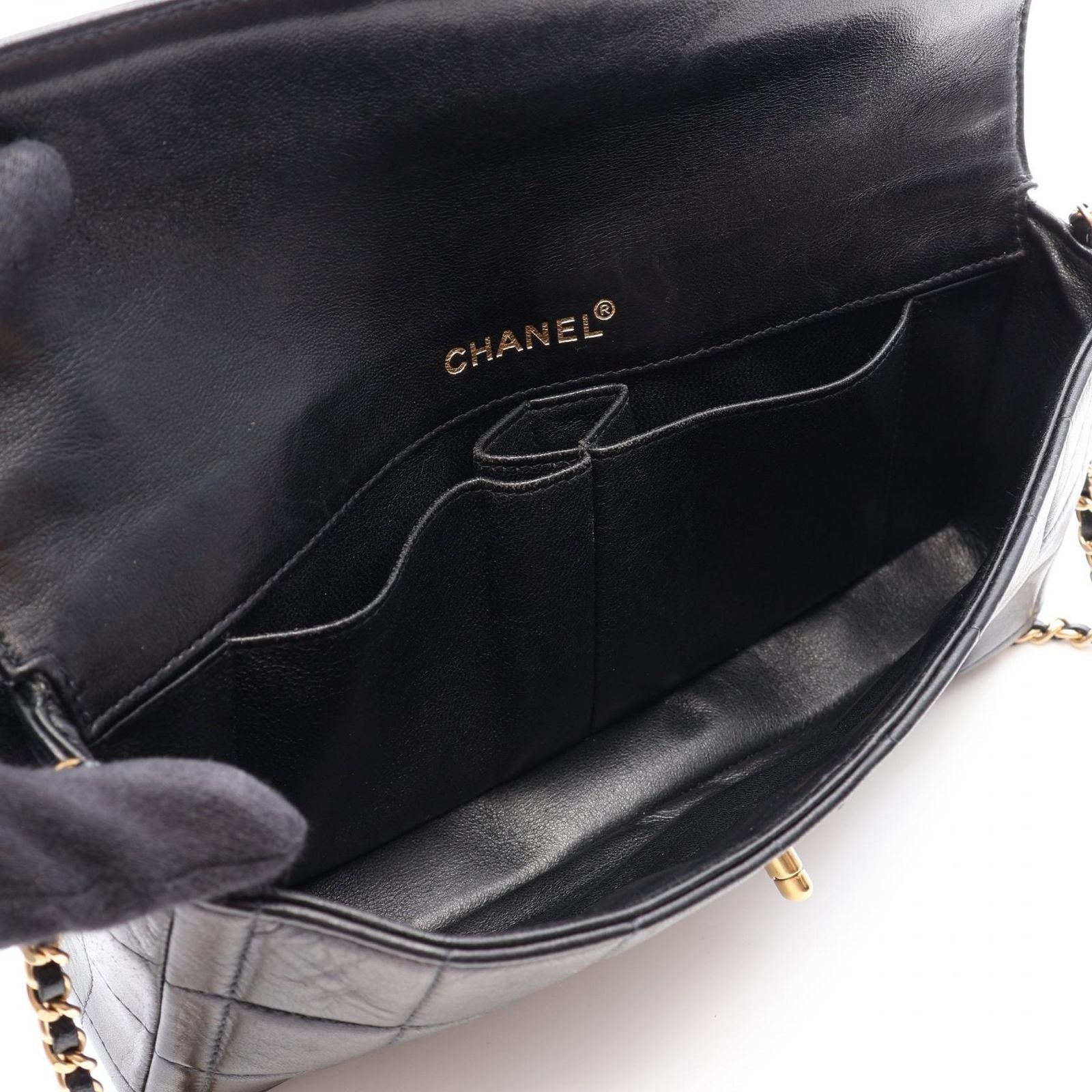 Chanel Shoulder Bag Choco Bar Black Lambskin East West Chain — view 3