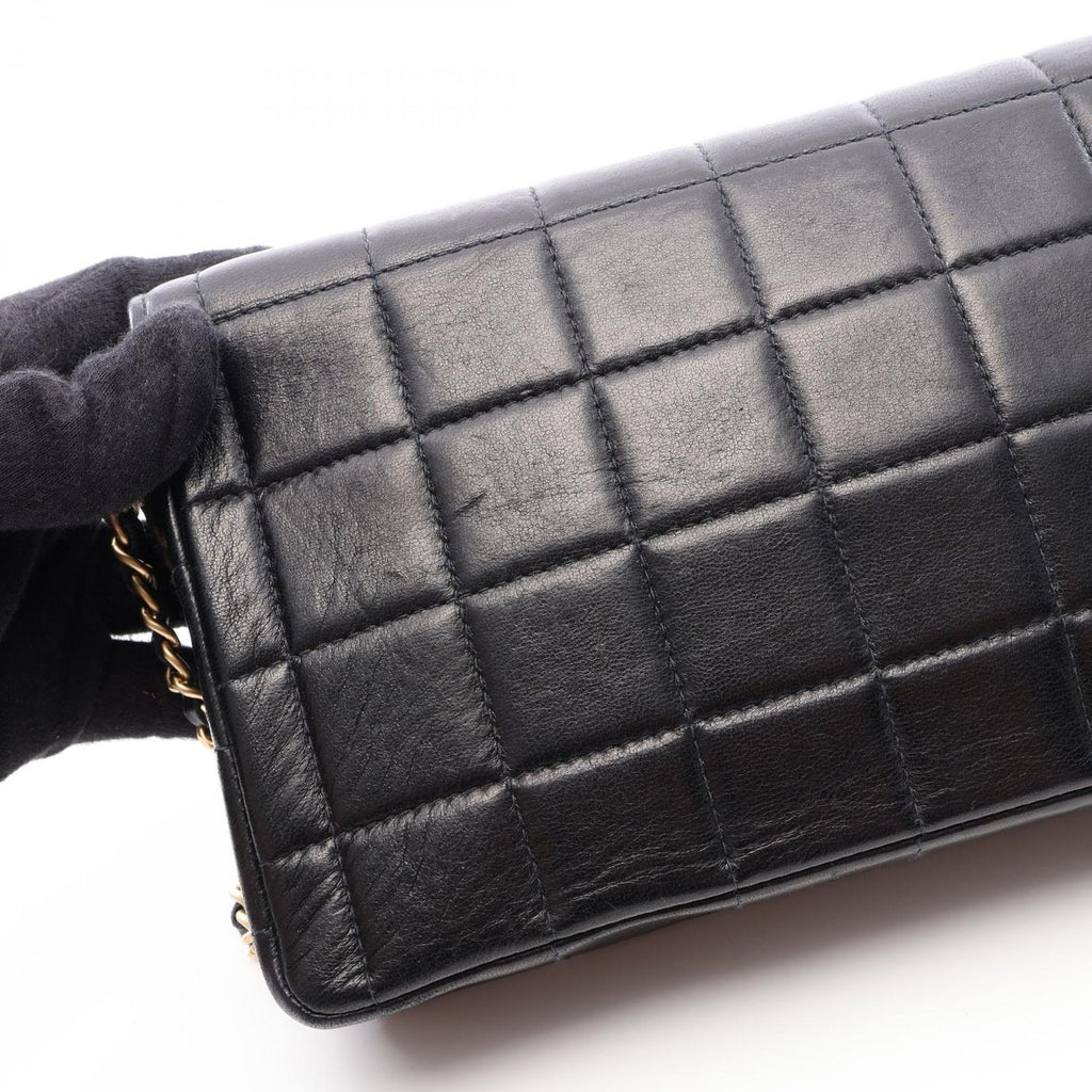 Chanel Shoulder Bag Choco Bar Black Lambskin East West Chain — view 6