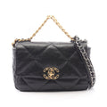 Chanel Shoulder Bag 19 Dizeneuf Quilted 2-Way Black Lambskin 19 Chain