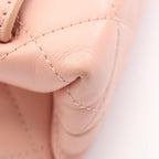 Chanel Shoulder Bag Quilted Logo Pink Lambskin Chain — view 6