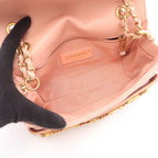 Chanel Shoulder Bag Quilted Logo Pink Lambskin Chain — view 3