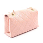 Chanel Shoulder Bag Quilted Logo Pink Lambskin Chain — view 2