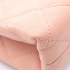 Chanel Shoulder Bag Quilted Logo Pink Lambskin Chain — view 7