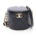 Chanel Shoulder Bag Quilted Black Lambskin Vanity Chain