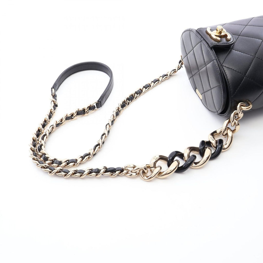 Chanel Shoulder Bag Quilted Black Lambskin Vanity Chain — view 6