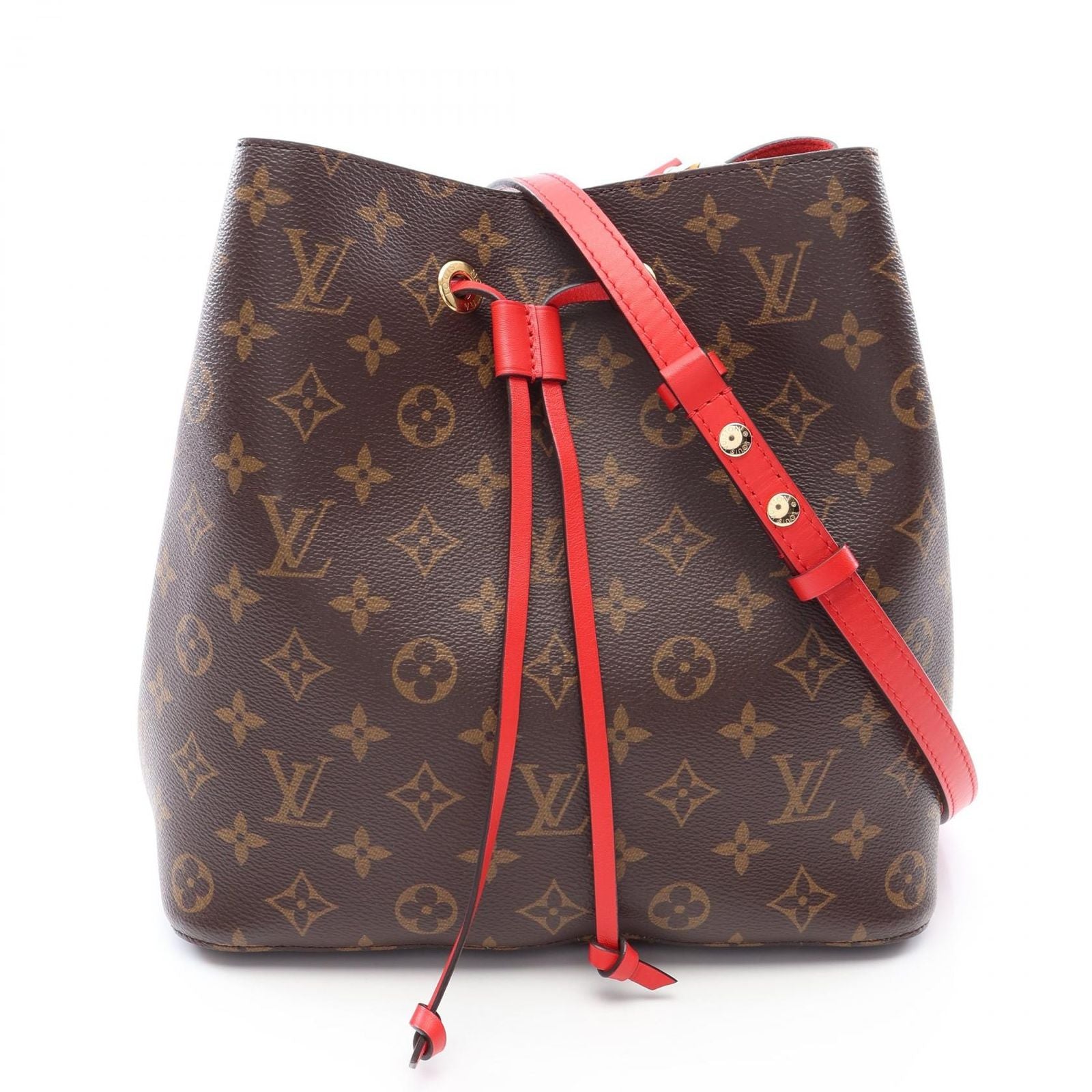Louis Vuitton Shoulder Bag Neo Noe Coquelicot Canvas Leather