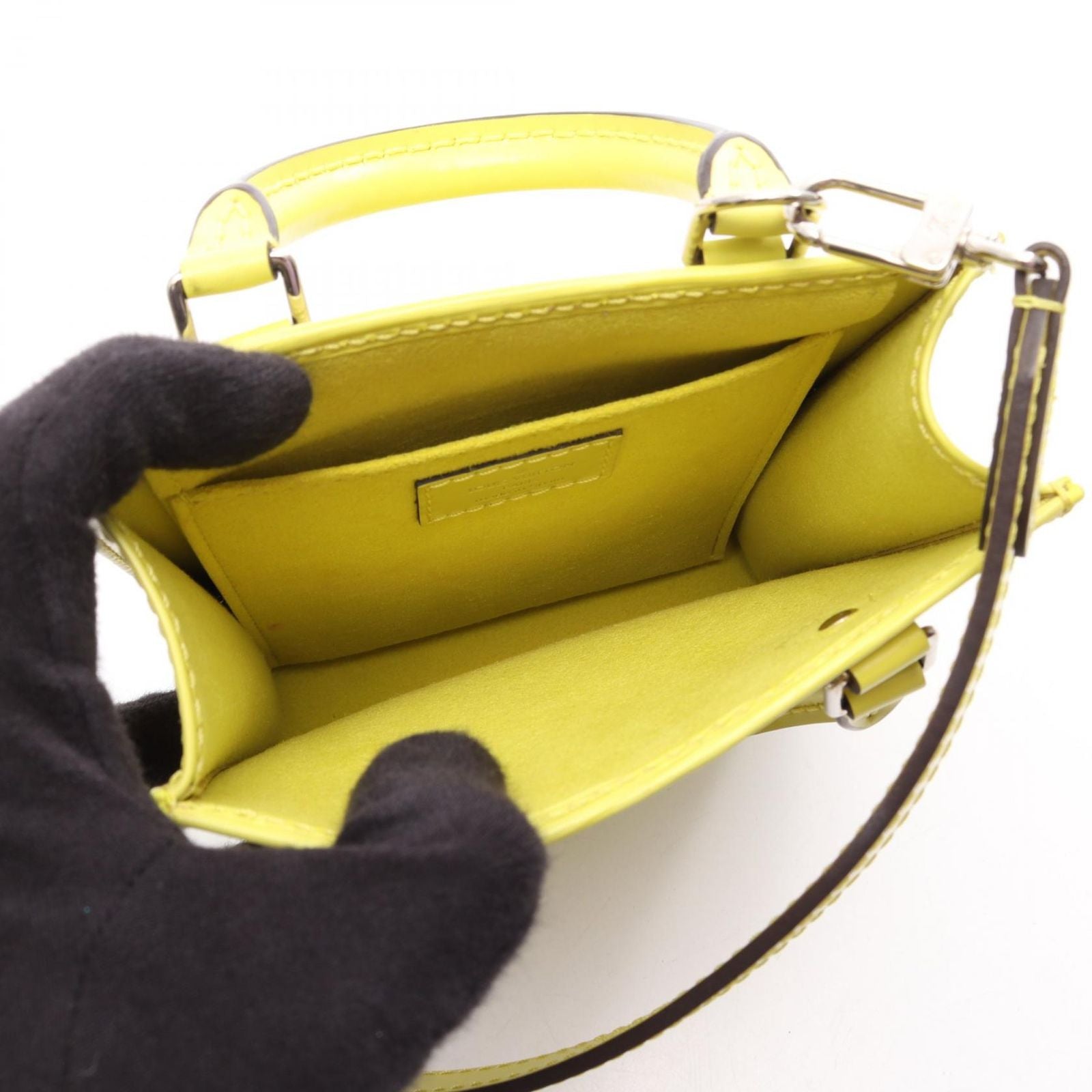 Louis Vuitton Petite Sac Plat 2-Way Jaune Cedra Leather Handbag — view 3