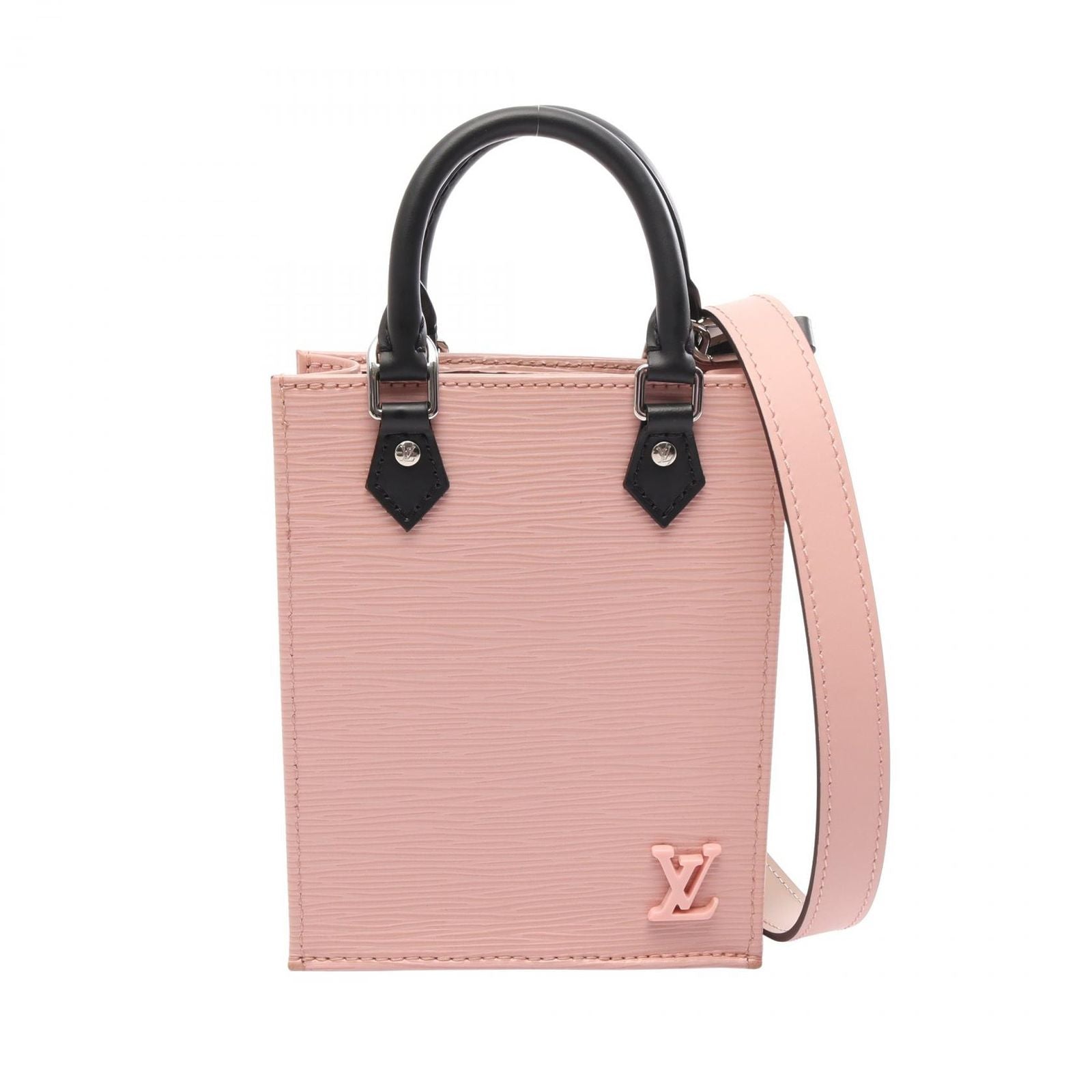 Louis Vuitton Petite Sac Plat 2-Way Rose Ballerina Leather Handbag