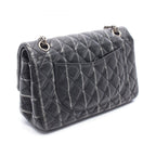 Chanel Shoulder Bag 2.55 Quilted Mademoiselle Chain Black Silver Leather Double — view 2