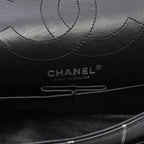 Chanel Shoulder Bag 2.55 Quilted Mademoiselle Chain Black Silver Leather Double — view 4