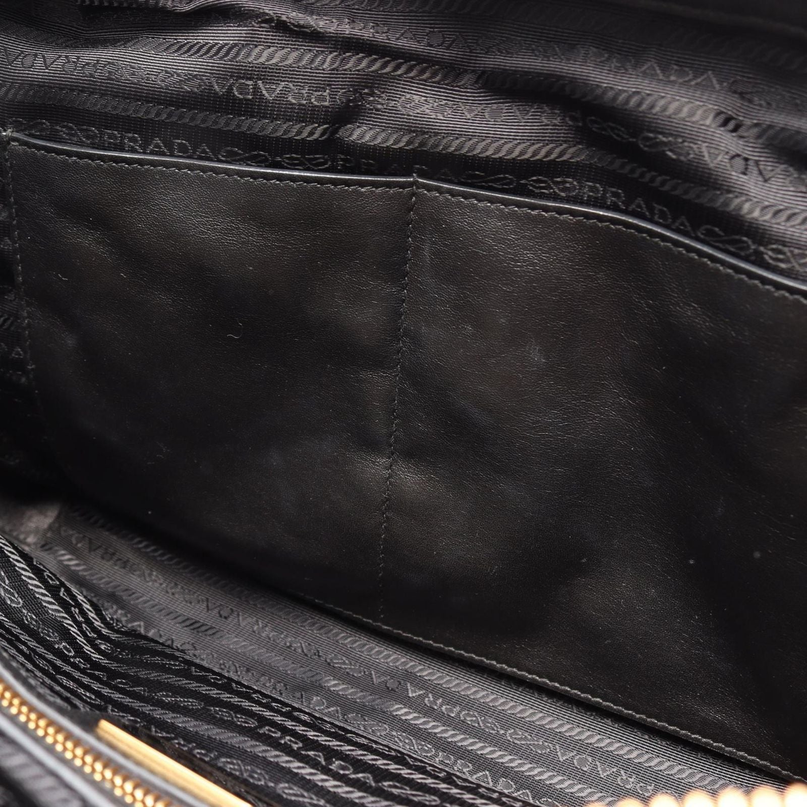 Prada Re Edition 2-Way Black Nylon Saffiano Leather Tote Bag — view 6