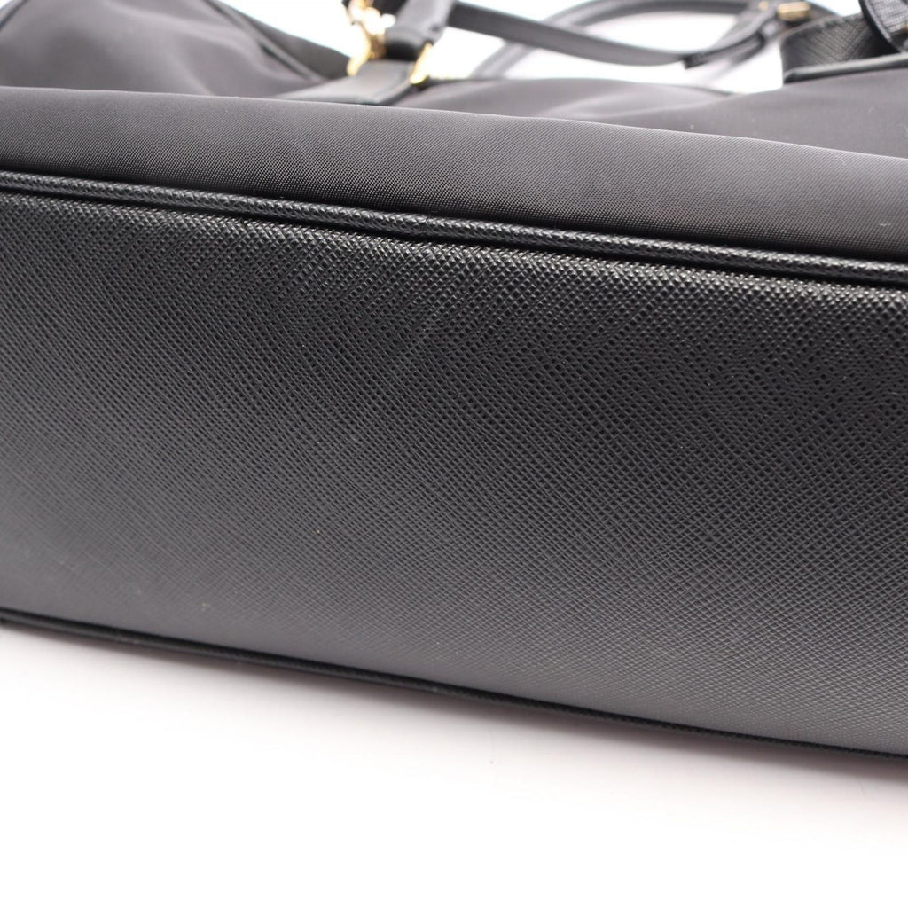 Prada Re Edition 2-Way Black Nylon Saffiano Leather Tote Bag — view 5